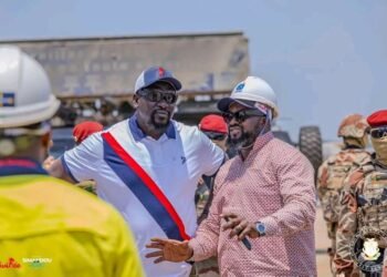 Le Général Mamadi Doumbouya   est présent ce dimanche à MORIBAYAH pour évaluer les travaux